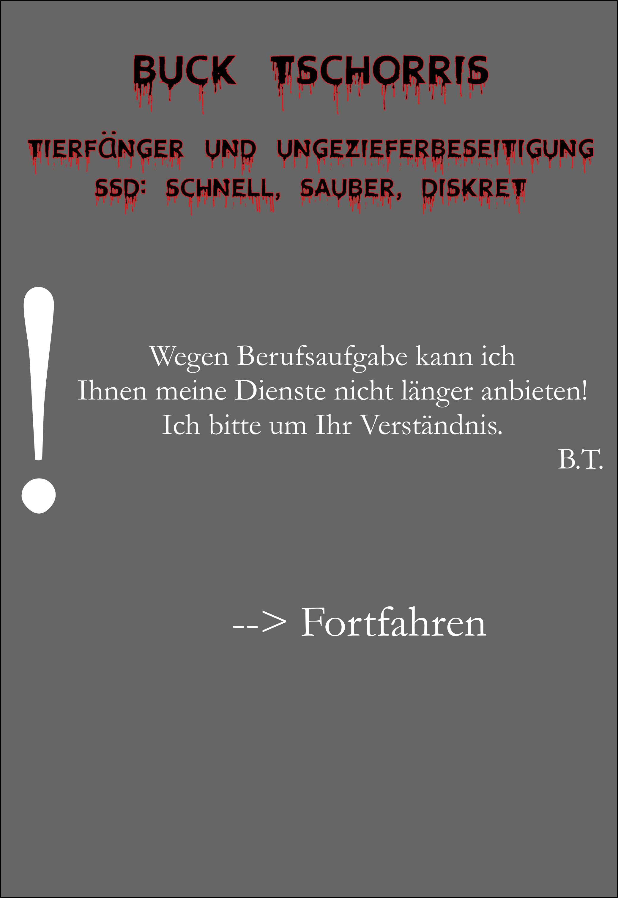 Buck Tschorris Anzeige